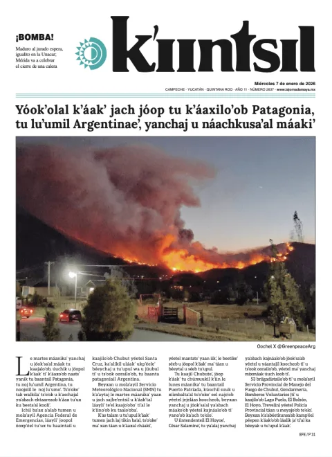 Portada de La Jornada - Kiintsil del miércoles, 7 de enero de 2026
