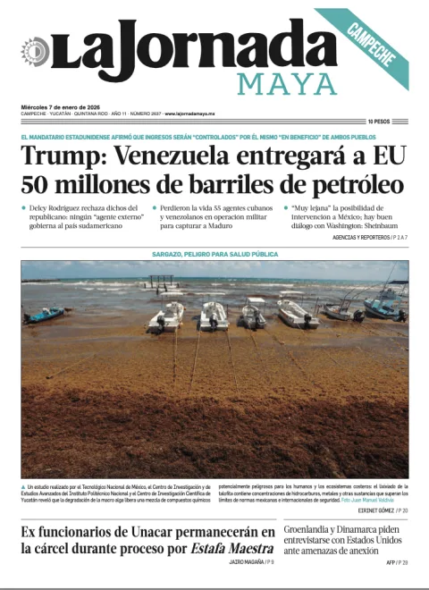 Portada de La Jornada Maya Campeche del miércoles, 7 de enero de 2026