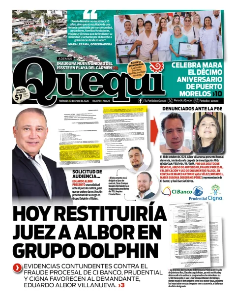 Portada de Quequi del miércoles, 7 de enero de 2026