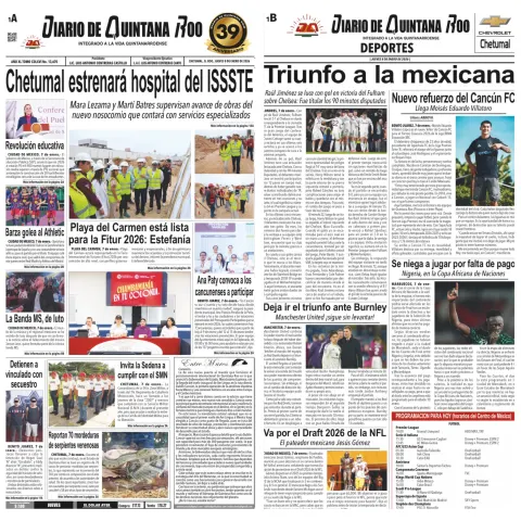 Portada de Diario de Quintana Roo (portada)