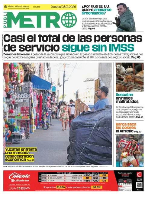 Portada de Publimetro Merida del jueves, 8 de enero de 2026