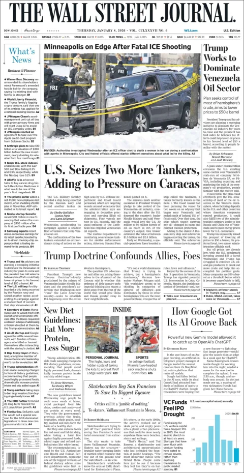 Portada de The Wall Street Journal