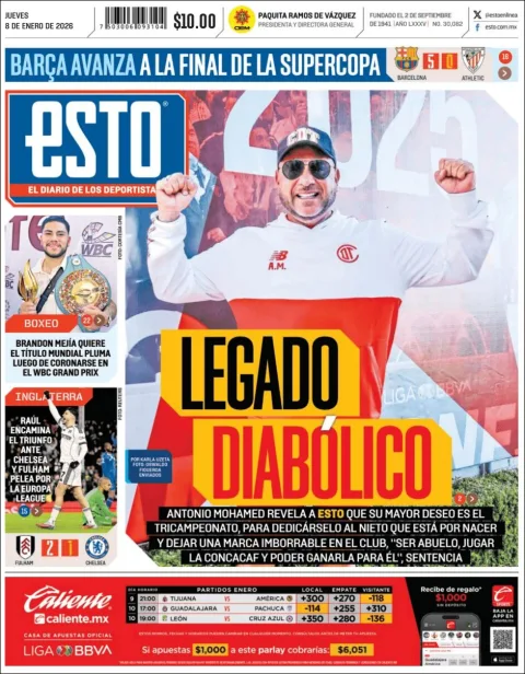 Portada de Esto del jueves, 8 de enero de 2026
