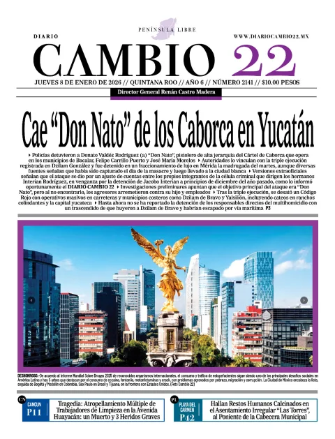 Portada de Diario Cambio 22 (portada) del jueves, 8 de enero de 2026
