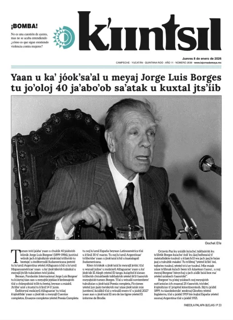 Portada de La Jornada - Kiintsil del jueves, 8 de enero de 2026