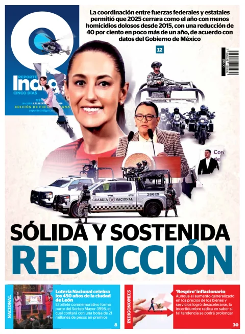 Portada de Reporte Indigo Nacional del viernes, 9 de enero de 2026