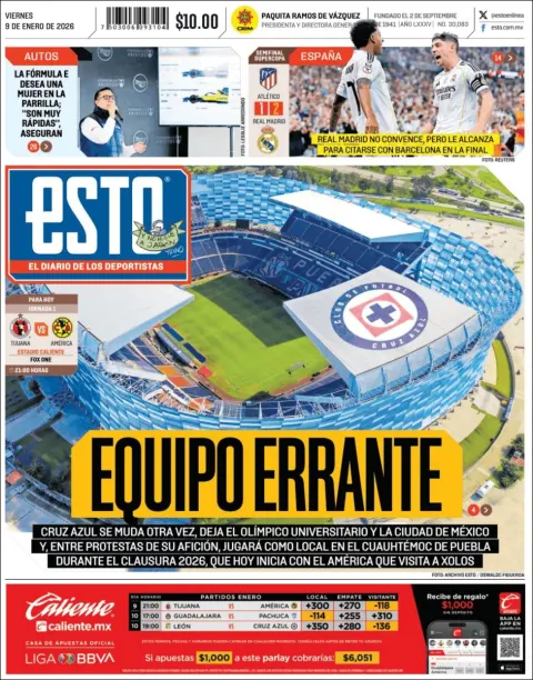 Portada de Esto del viernes, 9 de enero de 2026