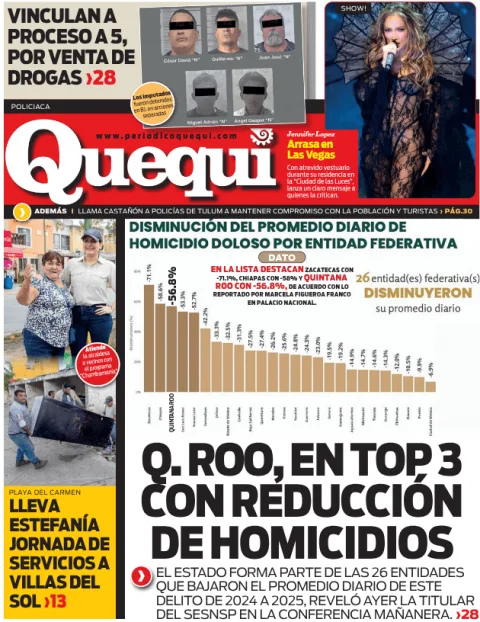 Portada de Quequi (contraportada) del viernes, 9 de enero de 2026