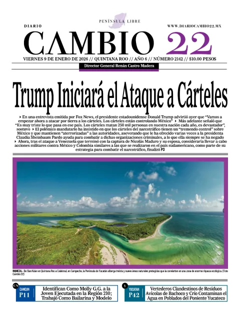 Portada de Diario Cambio 22 (portada) del viernes, 9 de enero de 2026