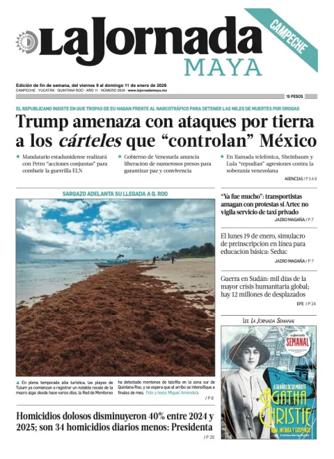 Portada de La Jornada Maya Campeche del viernes, 9 de enero de 2026