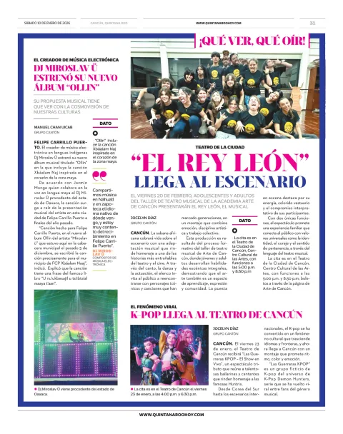 Portada de Quintana Roo Hoy (contraportada)