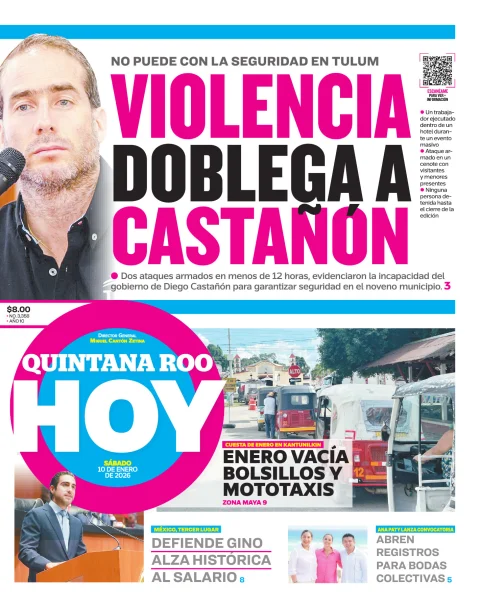 Portada de Quintana Roo Hoy (portada)