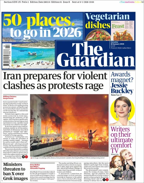 Portada de The Guardian (reino Unido)