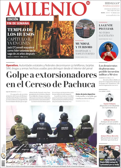 Portada de Milenio Hidalgo del sábado, 10 de enero de 2026