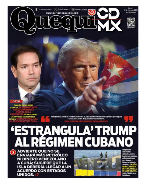 Portada de Quequi CDMX del lunes, 12 de enero de 2026