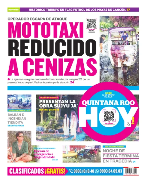 Portada de Quintana Roo Hoy (contraportada)