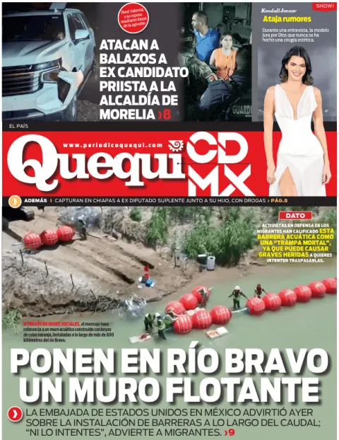 Portada de Quequi CDMX (contraportada) del lunes, 12 de enero de 2026