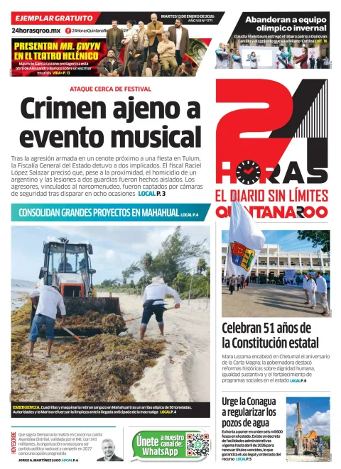 Portada de 24 Horas Quintana Roo