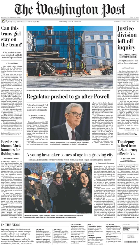 Portada de The Washington Post