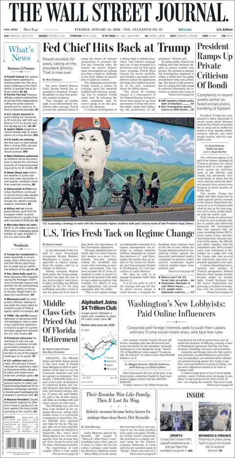 Portada de The Wall Street Journal