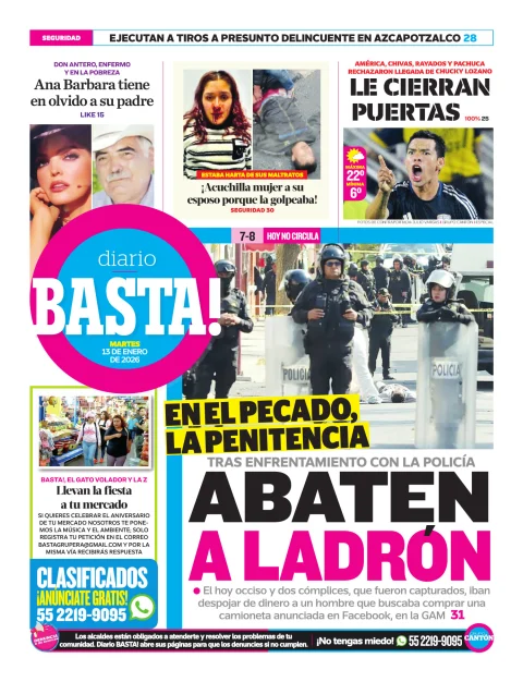 Portada de Basta! (contraportada)