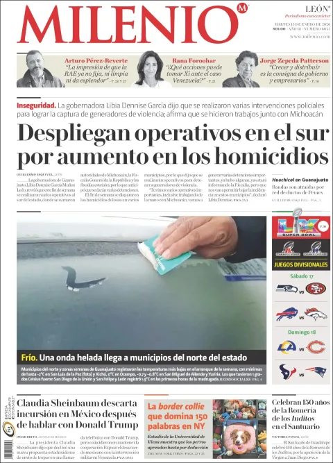 Portada de Milenio Leon del martes, 13 de enero de 2026