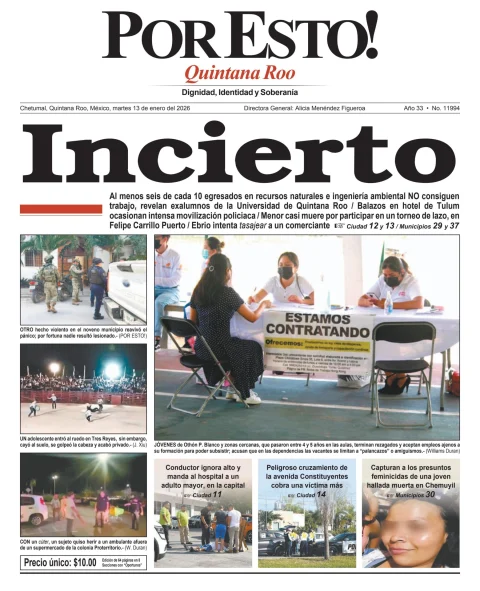 Portada de Por Esto (quintana Roo Chetumal)