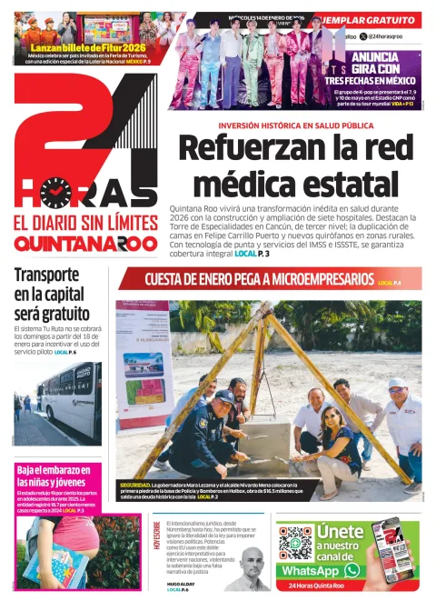 Portada de 24 Horas Quintana Roo