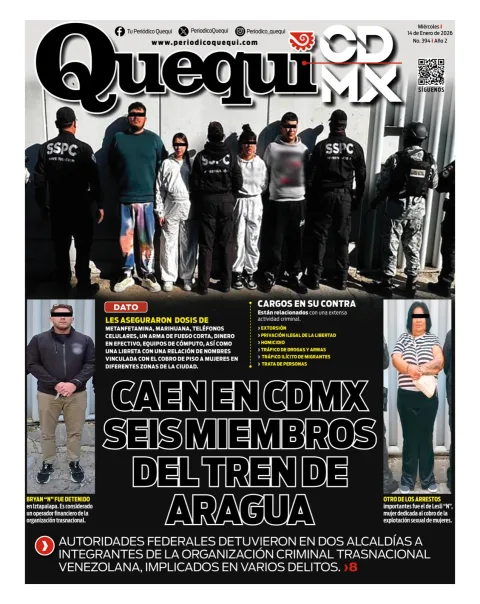 Portada de Quequi CDMX del miércoles, 14 de enero de 2026