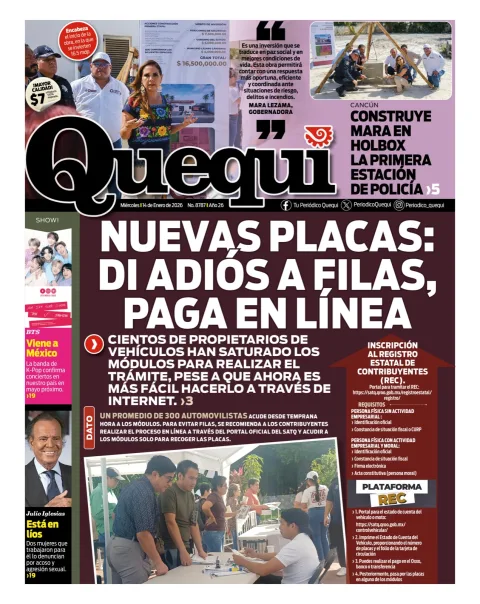 Portada de Quequi del miércoles, 14 de enero de 2026