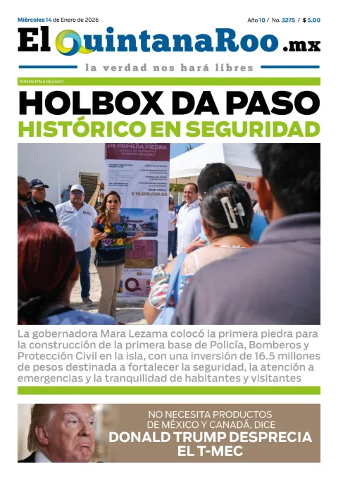 Portada de El Quintana Roo (portada) del 2026-01-14