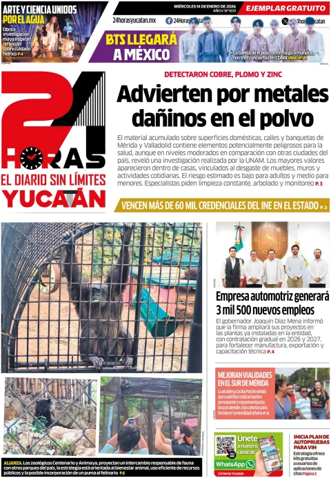 Portada de 24 Horas Yucatan