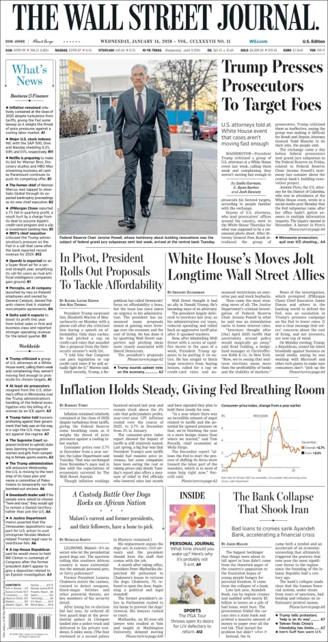 Portada de The Wall Street Journal