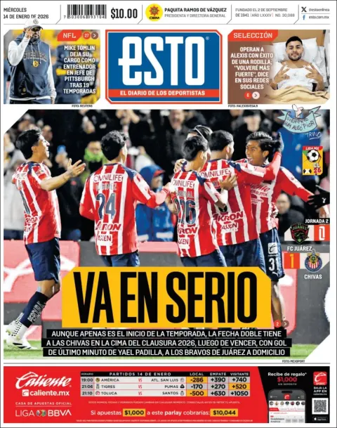 Portada de Esto del miércoles, 14 de enero de 2026