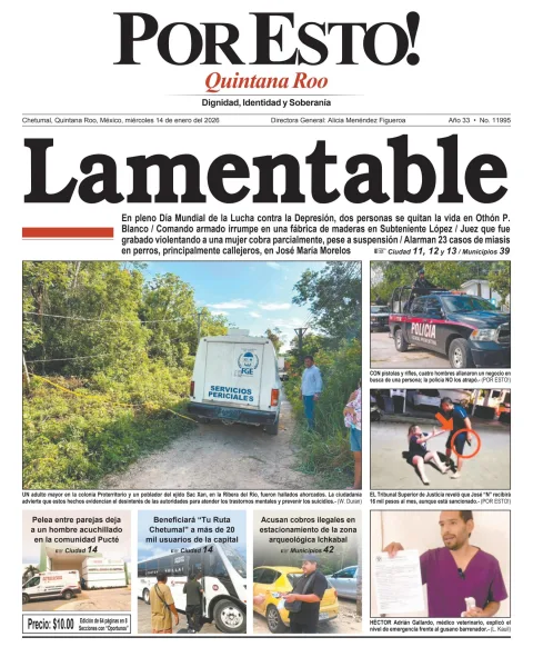 Portada de Por Esto (quintana Roo Chetumal)