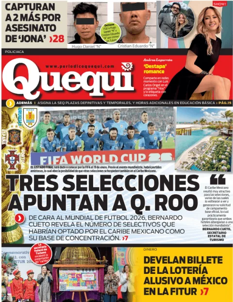 Portada de Quequi (contraportada) del miércoles, 14 de enero de 2026