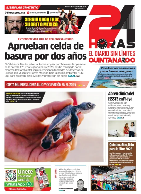 Portada de 24 Horas Quintana Roo