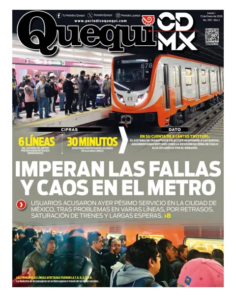 Portada de Quequi CDMX del jueves, 15 de enero de 2026