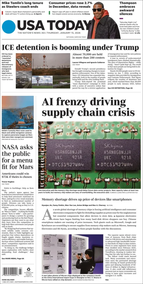 Portada de Usa Today