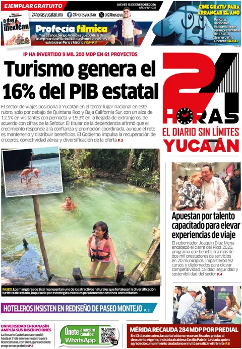 Portada de 24 Horas Yucatan