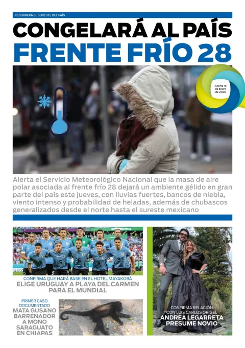 Portada de El Quintana Roo (contraportada) del 2026-01-15
