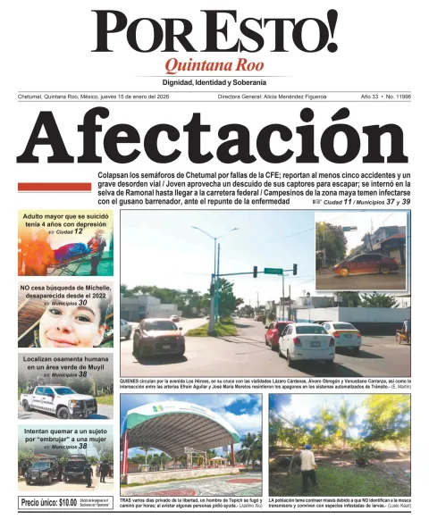 Portada de Por Esto (quintana Roo Chetumal)
