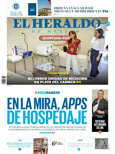 Portada de El Heraldo de Mexico - Quintana Roo