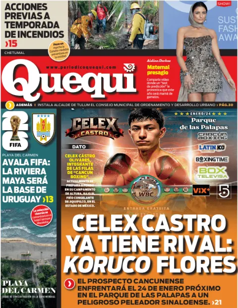 Portada de Quequi (contraportada) del jueves, 15 de enero de 2026