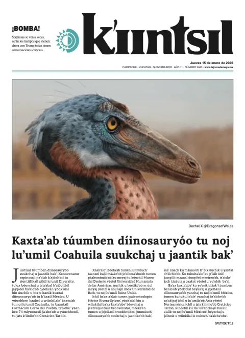 Portada de La Jornada - Kiintsil del jueves, 15 de enero de 2026