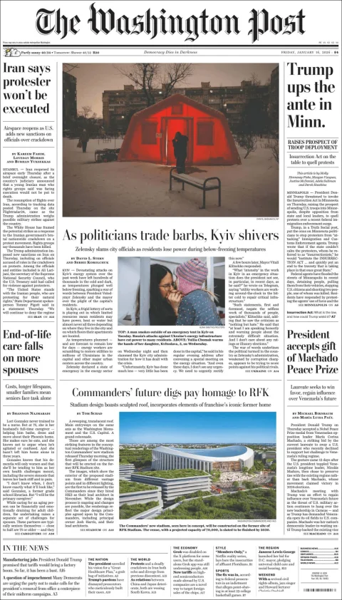 Portada de The Washington Post