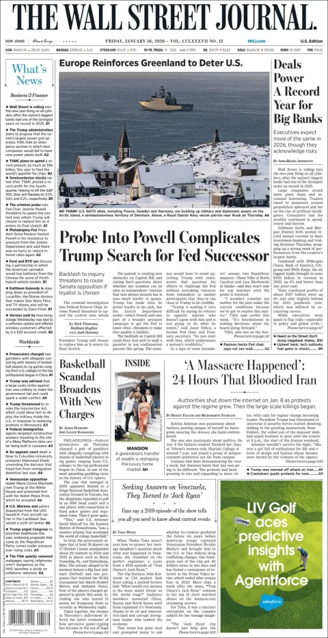 Portada de The Wall Street Journal
