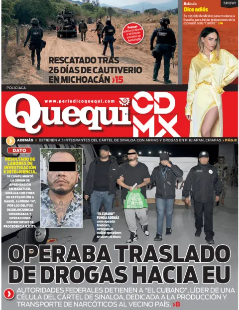 Portada de Quequi CDMX (contraportada) del viernes, 16 de enero de 2026