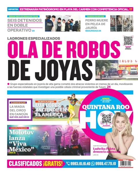 Portada de Quintana Roo Hoy (contraportada)