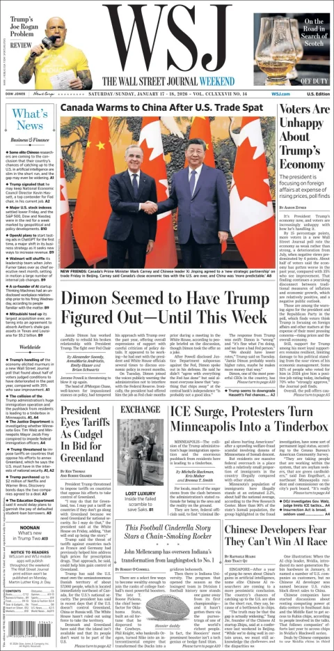 Portada de The Wall Street Journal
